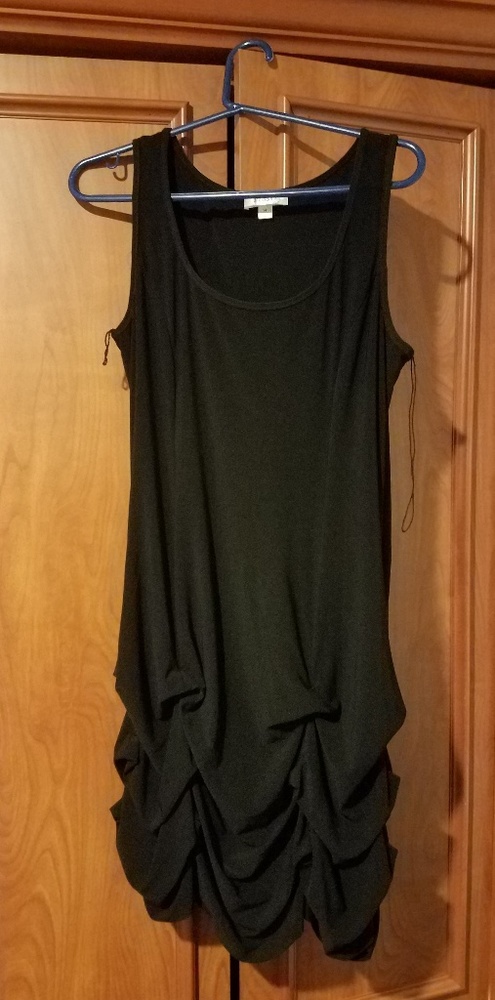 NWOT Sleeveless Black Dress With Ruffled Bottom